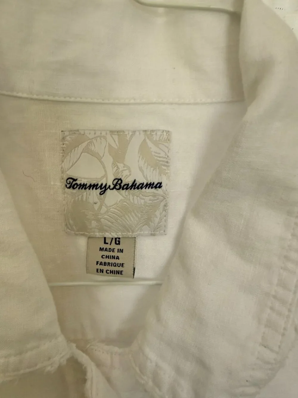TOMMY BAHAMA WHITE LINEN JEAN JACKET STYLING JACKET SIZE L - Picture 2 of 10